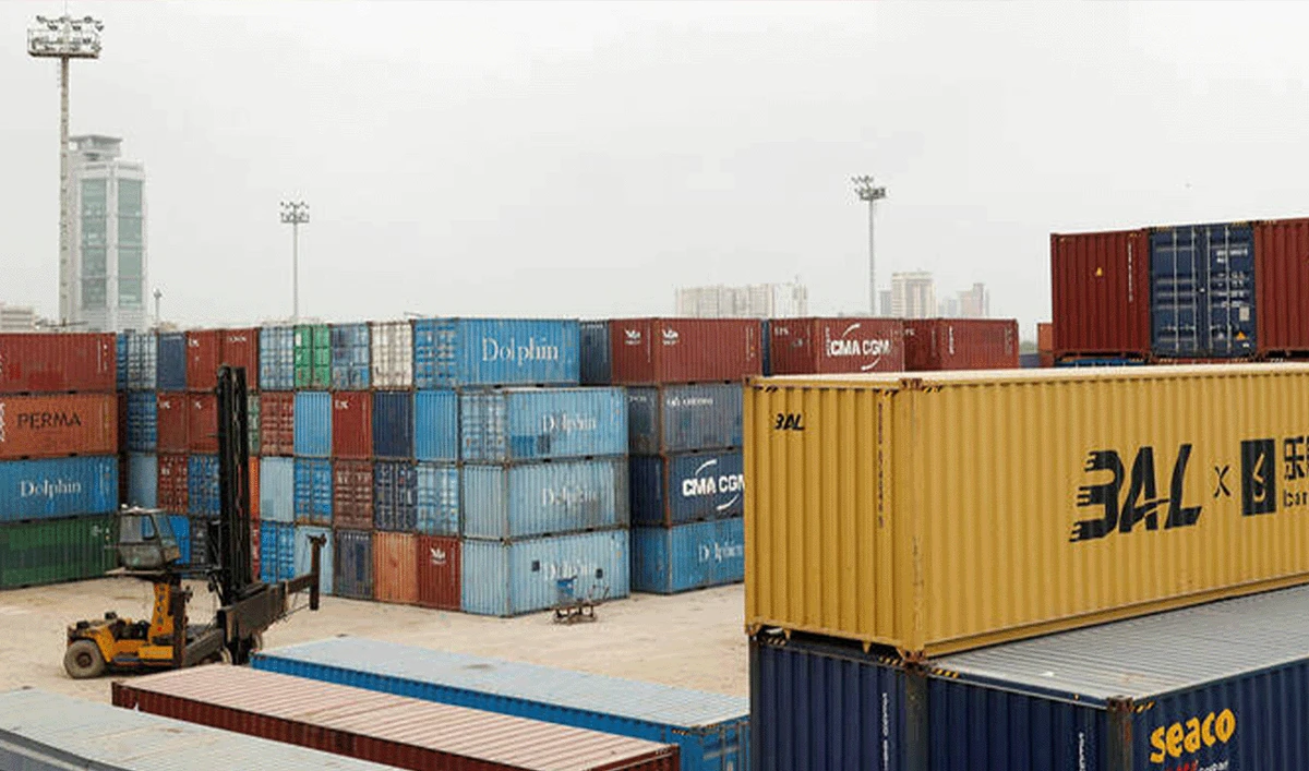 A view of shipping containers at a warehouse yard near the port area in Karachi, Pakistan, on July 31, 2025. (REUTERS/File)