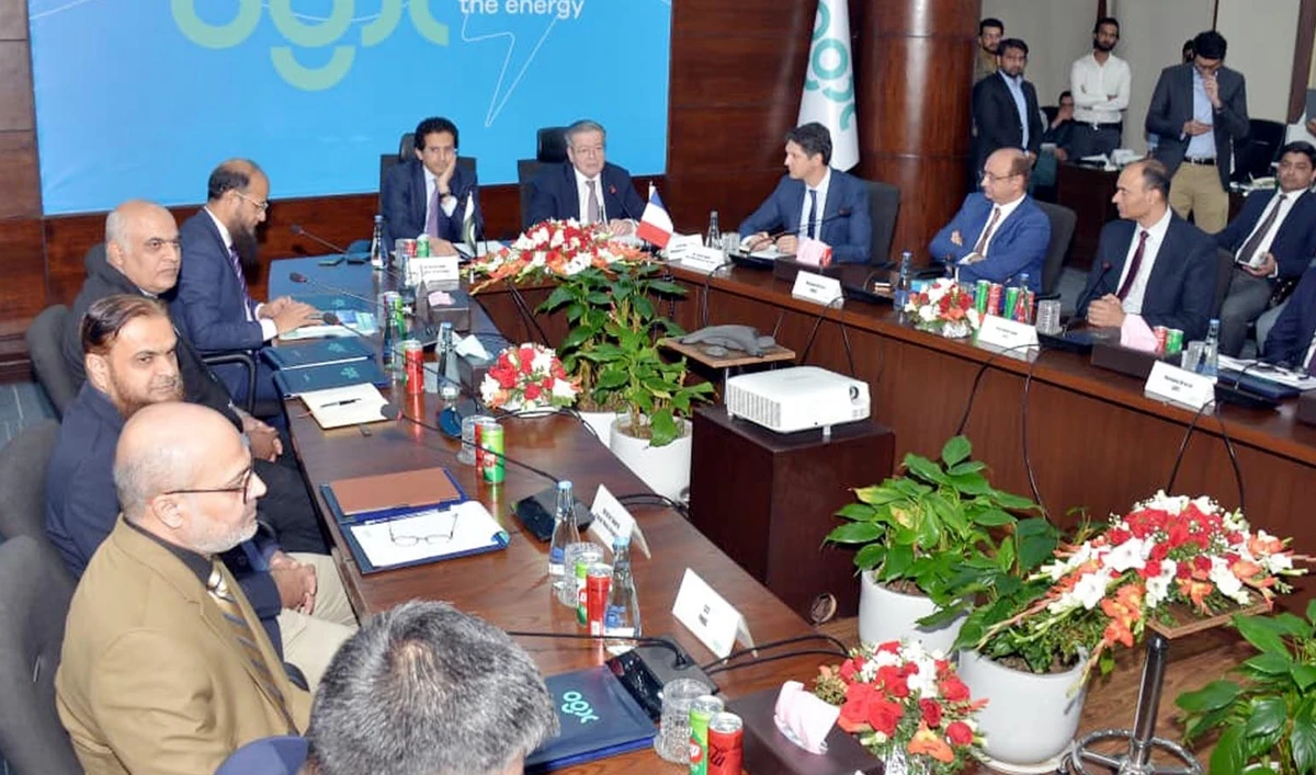 Federal Minister for Petroleum, Ali Parvaiz Malik (center), and French Ambassador to Pakistan Nicolas Galey (fourth right) host a webinar titled ‘Pakistan’s Minerals Economy: Gateway to Growth’ in Islamabad, Pakistan, on November 12, 2025. (PID)