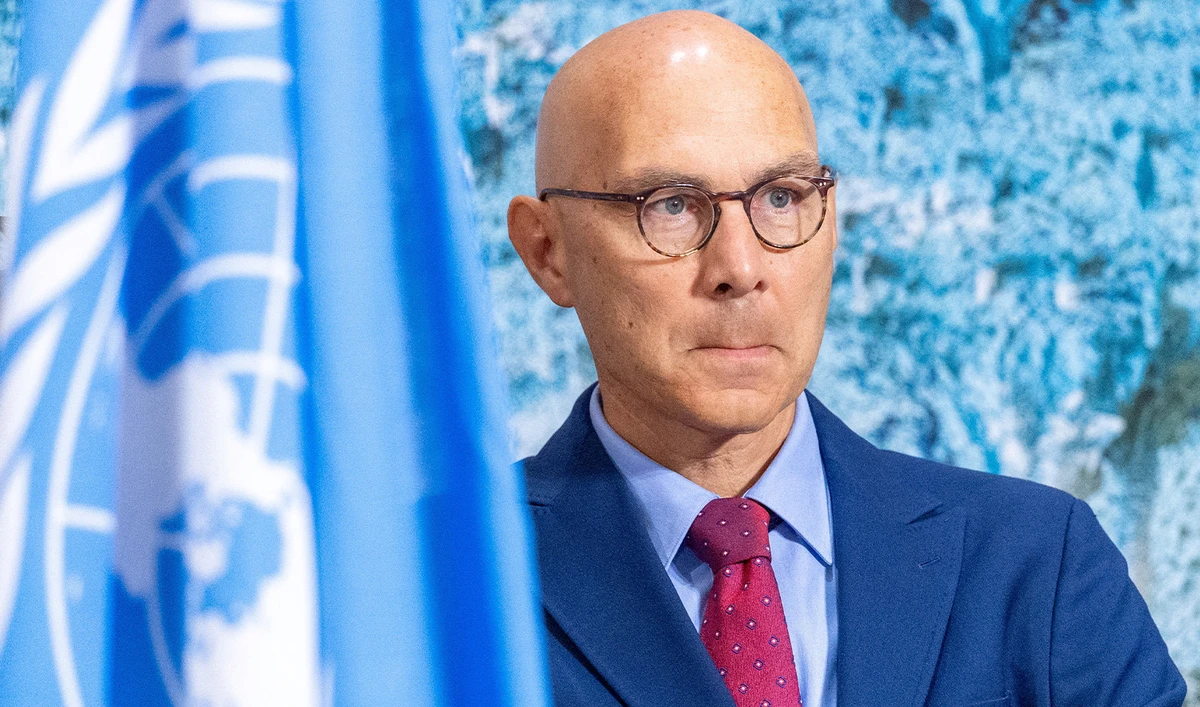 Volker Turk, United Nations High Commissioner for Human Rights, attends the Human Rights Council at the UN European headquarters in Geneva, Switzerland, on September 8, 2025. (REUTERS/File)