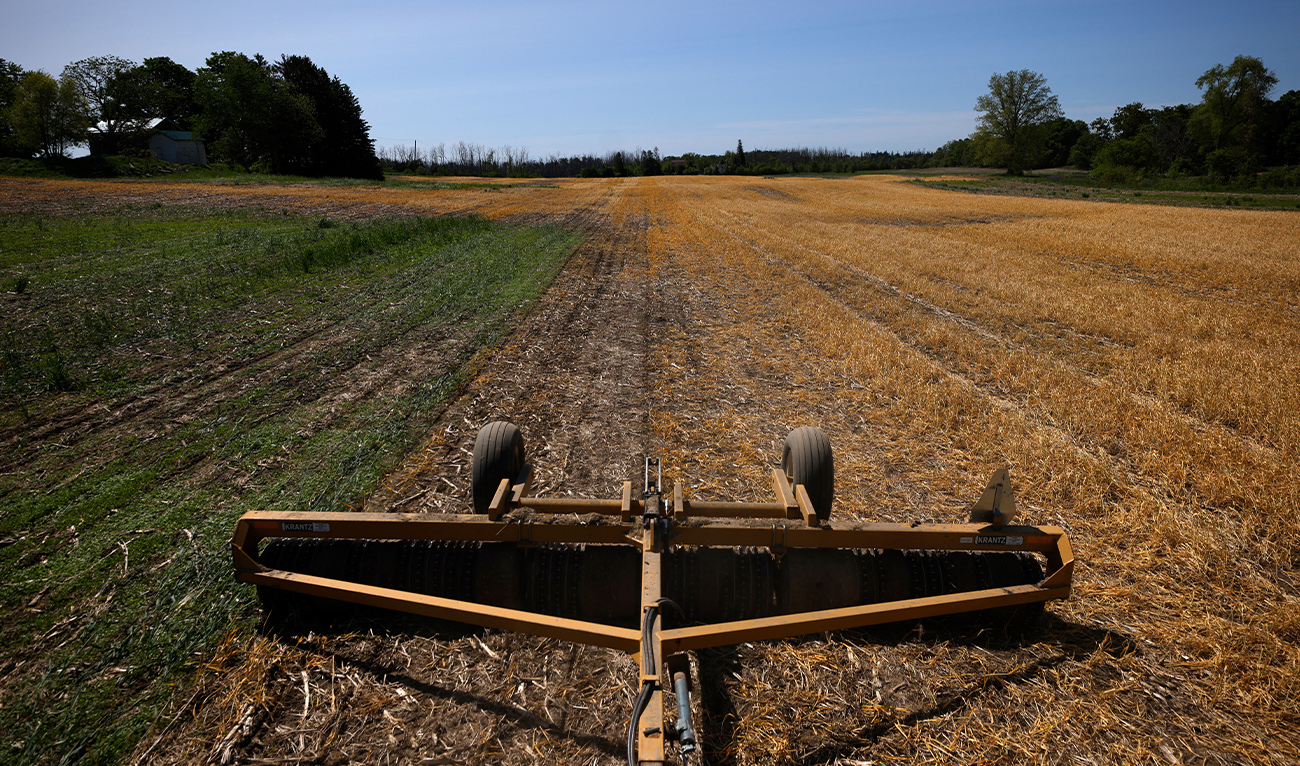 A farmer plants soybeans on his family's farm in Duffins Rouge Agricultural Preserve, a part of the Ontario Green Belt in the Greater Toronto Area of Pickering, Ontario, Canada, on May 25, 2023. (AFP/ file)