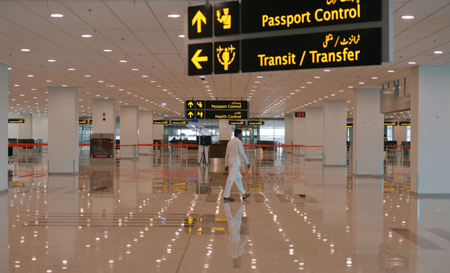 A Pakistani resident walks through the new Islamabad International Airport ahead of its official opening on the outskirts of Islamabad on April 26, 2018. (AFP)