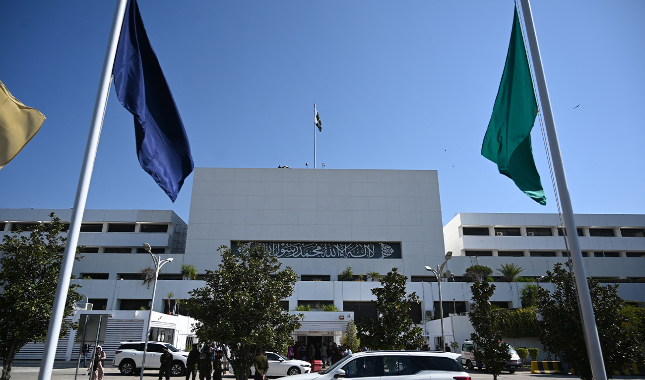 A general view of the Pakistan's Parliament House during the presidential election in Islamabad on March 9, 2024. (AFP/ file)