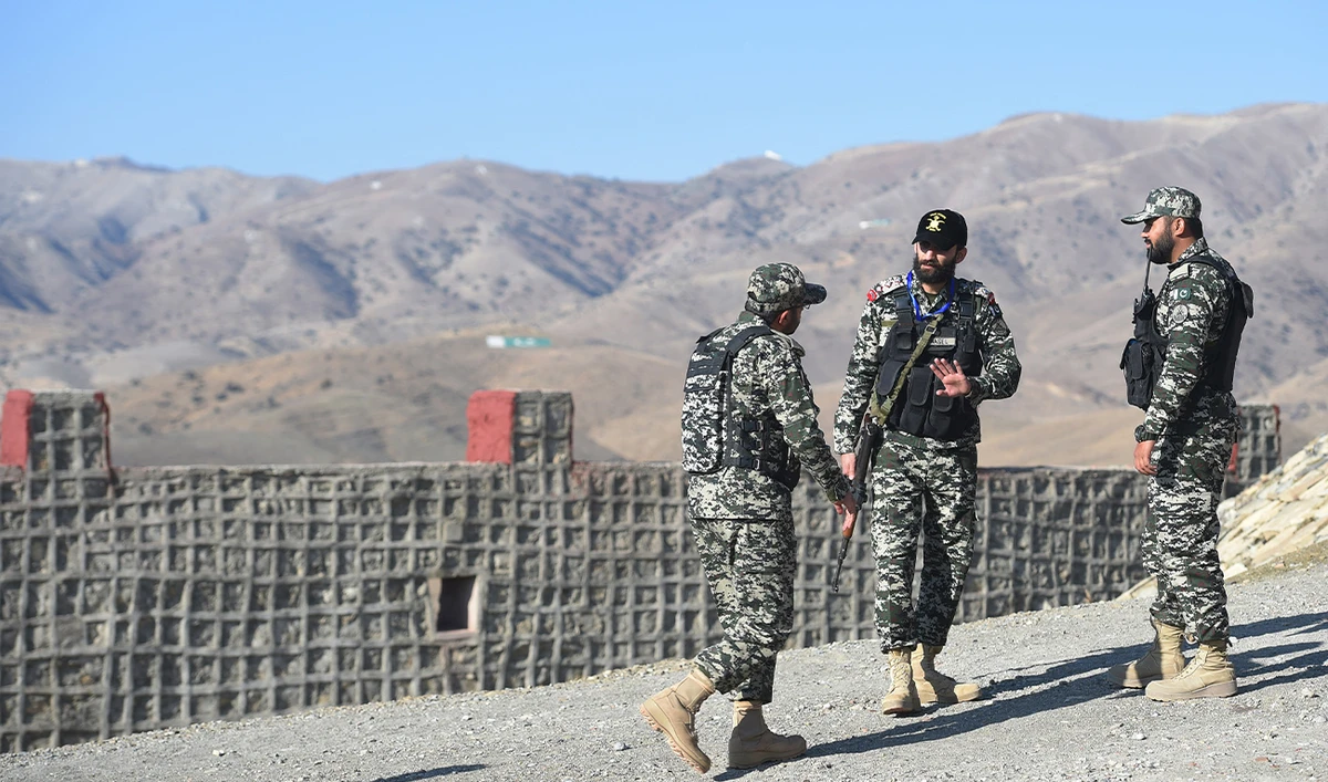 Pakistani army soldier stand guard on a border terminal in Ghulam Khan, a town in North Waziristan, on the border between Pakistan and Afghanistan, on January 27, 2019. (AFP/ file)