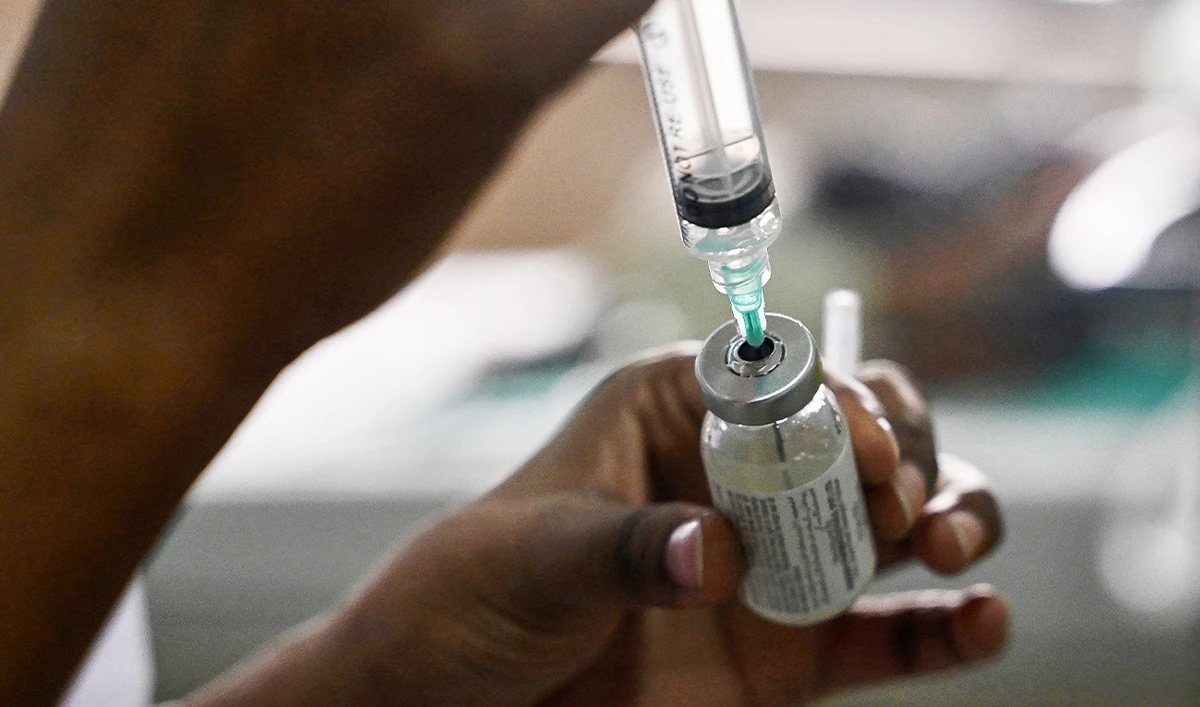 A nurse prepares a vaccine, at the Children's Hospital in Lahore on January 31, 2024. (AFP/ file)