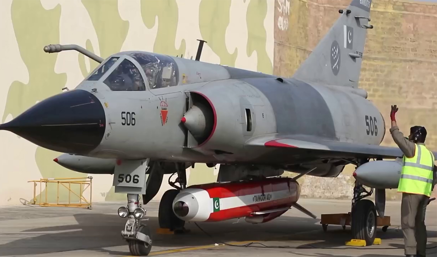 Pakistani jet prepares to take off to conducted the flight test of the indigenously developed Taimoor Weapon System on January 3, 2025. (PAF)
