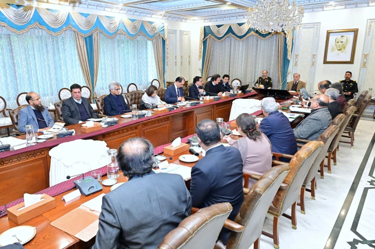 Pakistan Prime Minister Shehbaz Sharif chairs a meeting on Gemstones and Minerals at the Prime Minister House in Islamabad on January 25, 2026. (PMO)