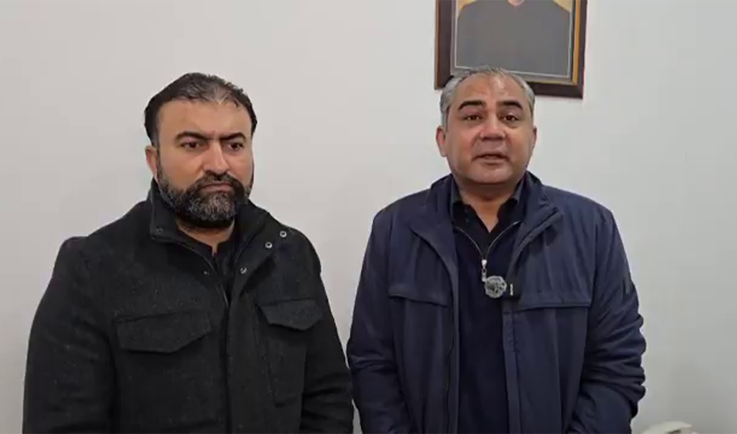 Pakistan’s Interior Minister Mohsin Naqvi (right) and Balochistan Chief Minister Sarfraz Bugti are addressing media in Quetta, Pakistan, on January 31, 2026. (PTV News)