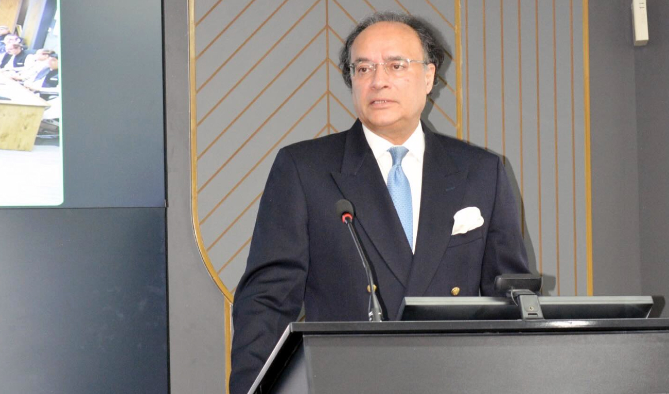 Federal Minister for Finance and Revenue Muhammad Aurangzeb addresses the officers of the 124th National Management Course at the National School of Public Policy (NSPP) in Lahore, Pakistan, on February 13, 2026. (Finance Ministry)