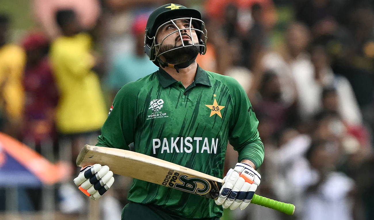 Pakistan's Faheem Ashraf celebrates his team's win against Netherlands at the end of their 2026 ICC Men's T20 Cricket World Cup group stage match in the Sinhalese Sports Club (SSC) Ground of Colombo on February 7, 2026. (AFP/File)