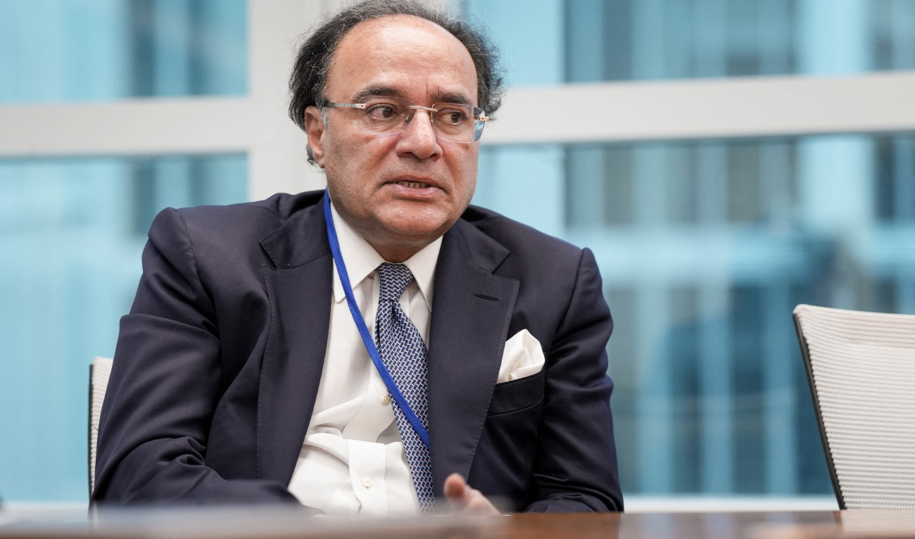Pakistan Finance Minister Muhammad Aurangzeb speaks during a Reuters interview at the 2025 annual IMF/World Bank Spring Meetings in Washington, DC, US, April 25, 2025. (Reuters/File)