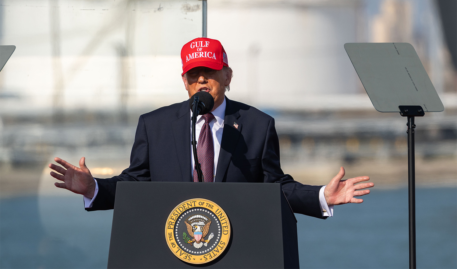President Donald Trump speaks at the Port of Corpus Christi in Corpus Christi, Texas, on Feb. 27, 2026. (AP)