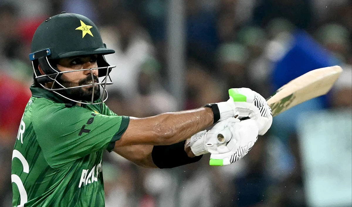 Pakistan's Babar Azam plays a shot during the 2026 ICC Men's T20 Cricket World Cup group stage match between Pakistan and USA at the Sinhalese Sports Club Ground in Colombo on February 10, 2026. (AFP/File)