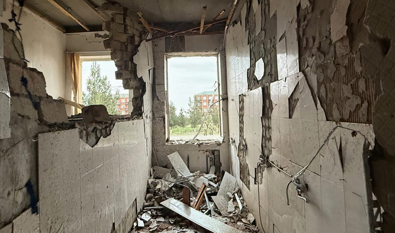 This image shows damages of a school in Julfa following, what Azerbaijan's Foreign Ministry says was a drone attack carried out by Iran, on its exclave of Nakhchivan, Azerbaijan, Thursday, March 5, 2026. (AP)