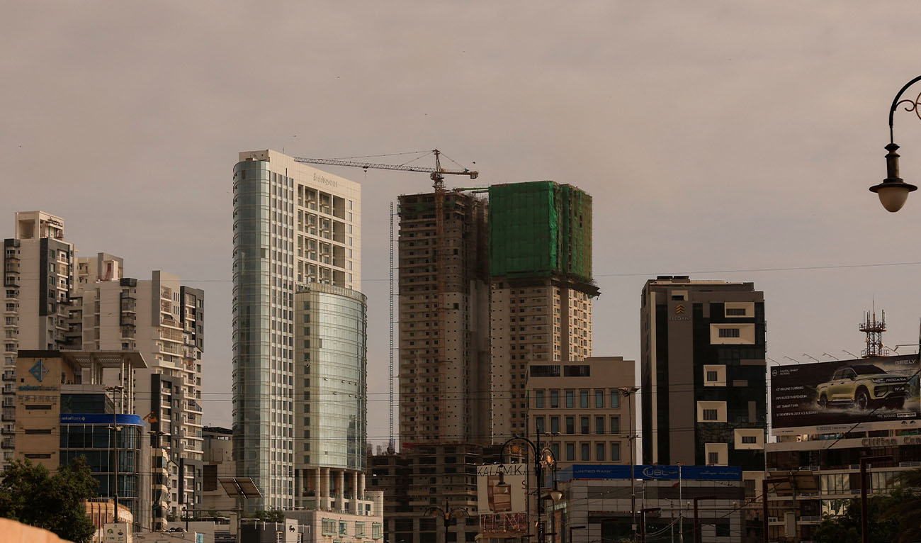 View of business offices and under construction residential apartments in Karachi, Pakistan September 23, 2025. (Reuters/File)