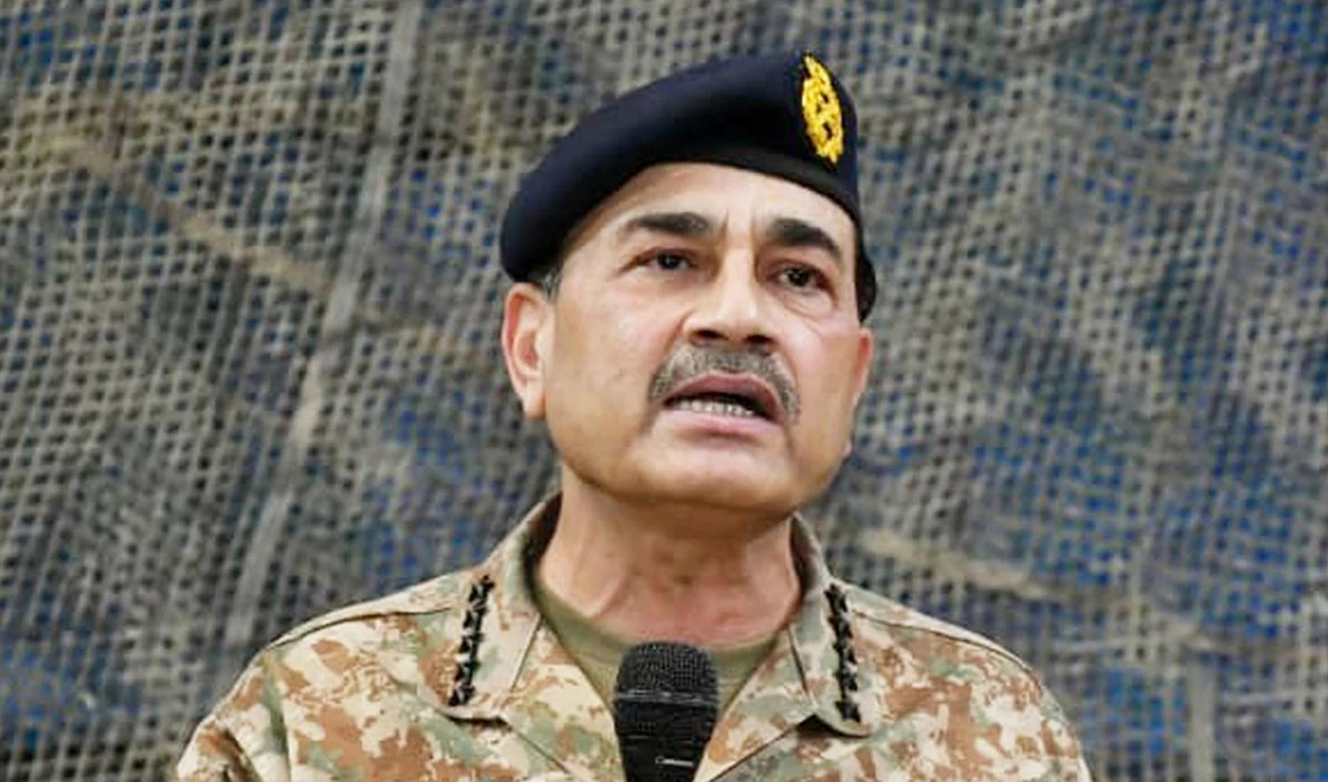 Pakistan’s Chief of Defense Forces Field Marshal Syed Asim Munir addresses troops in the South Waziristan district of Khyber Pakhtunkhwa province, on March 4, 2026. (ISPR)