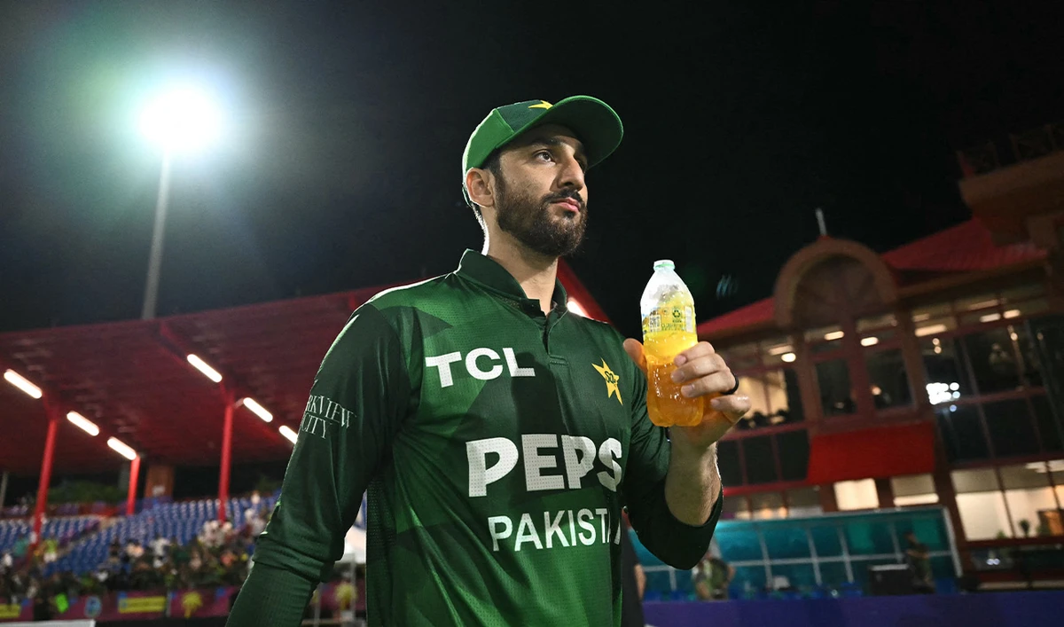 Pakistan’s captain Salman Ali Agha looks on after his team won the third Twenty20 (T20) international, sealing a 2–1 series victory over West Indies, at Central Broward Park & Broward County Stadium in Lauderhill, Florida, on August 3, 2025. (AFP/File)