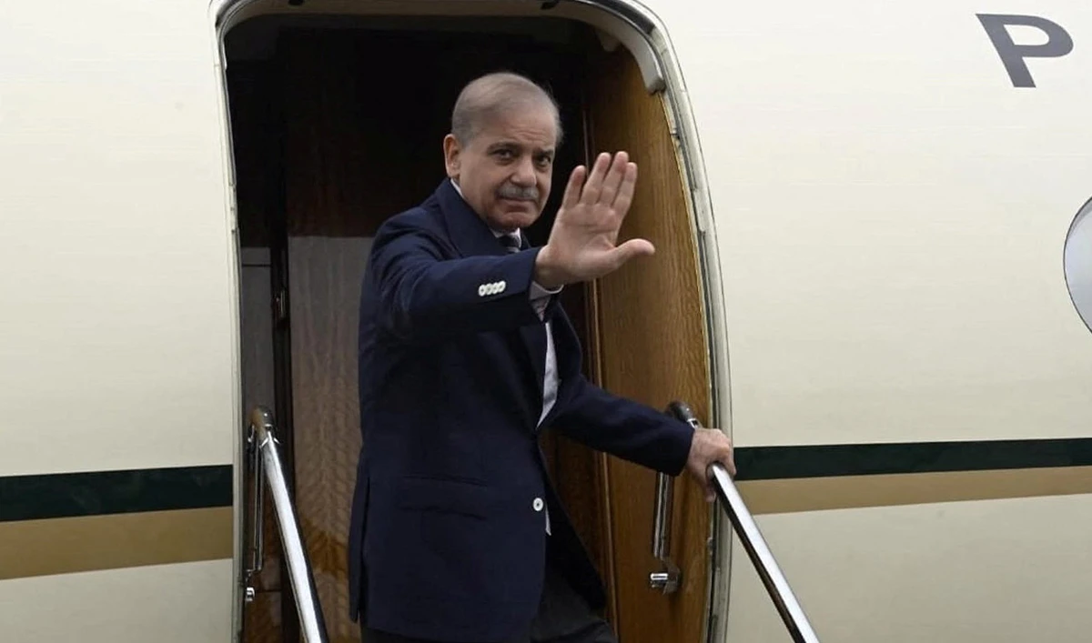 Pakistan's Prime Minister Shehbaz Sharif waves as he departs for the Shanghai Cooperation Organisation (SCO) Summit in Tianjin, China from Lahore, Pakistan, August 30, 2025. (Reuters/File)