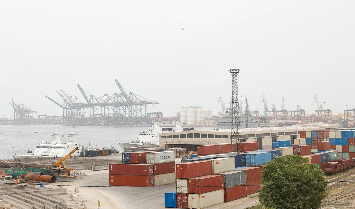 Shipping containers are stacked at the Karachi port area in Karachi Shipping containers are stacked at the Karachi port area in Karachi, Pakistan, July 31, 2025. (Reuters/File)