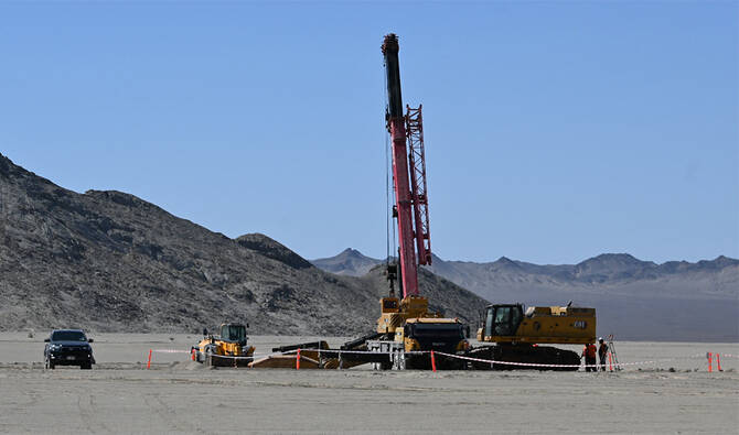 Heavy machinery operates at Reko Diq site in Balochistan on April 8, 2025. (Barrick Mining Cooperation)