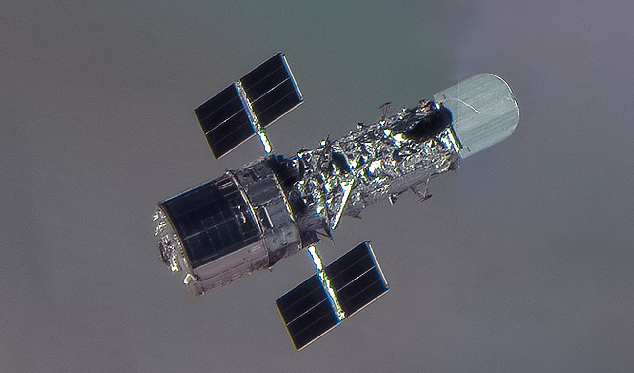 A satellite image shows the Hubble Space Telescope in outer space, April 23, 2026. (Reuters)