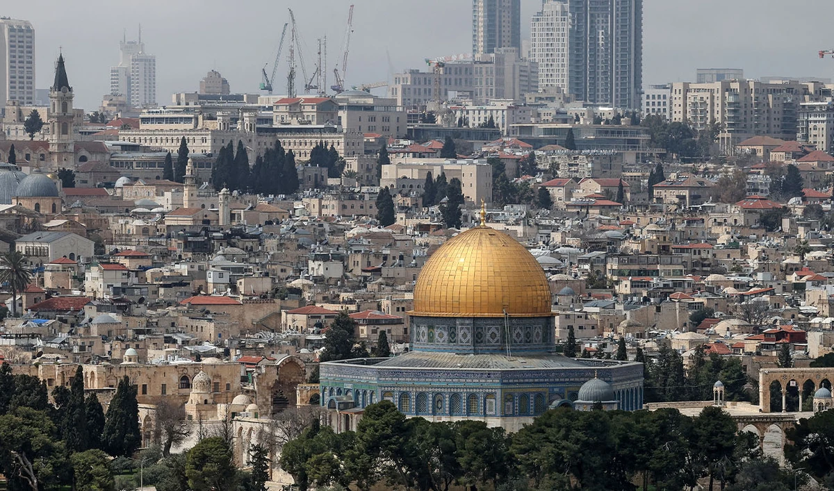 This picture shows a view of Jerusalem with an empty Al-Aqsa Mosque compound and its Dome of the Rock on March 27, 2026, as the revered holy site has remained closed since the US-Israel war with Iran began on February 28. (AFP/File)