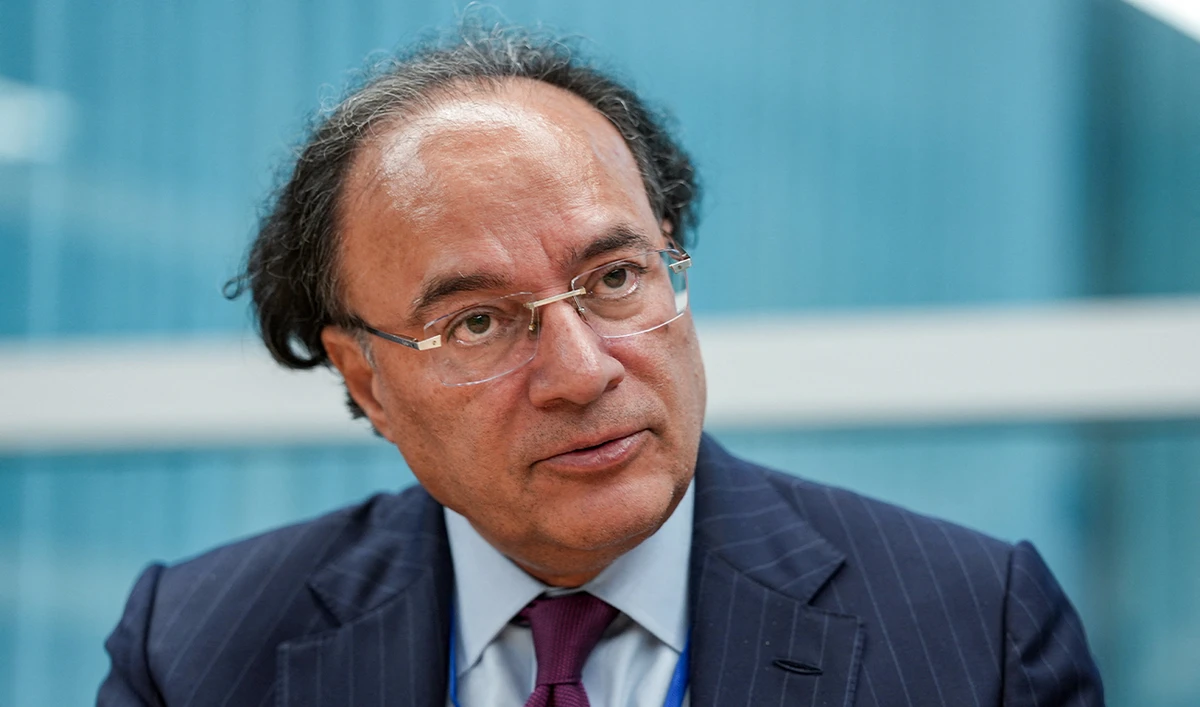 Pakistan Finance Minister Muhammad Aurangzeb speaks during an interview on the sidelines of the International Monetary Fund and World Bank Group’s annual spring meetings in Washington, D.C., US, on April 13, 2026. (REUTERS)