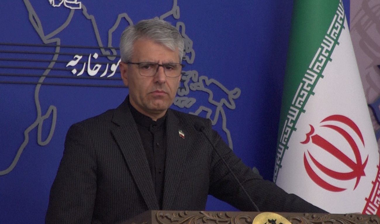 Screengrab taken from a video shared by AFP showing Iranian foreign office spokesperson Esmaeil Baqaei briefing about the US-Iran talks via Pakistan, in Tehran, Iran on May 18, 2026. (AFP)