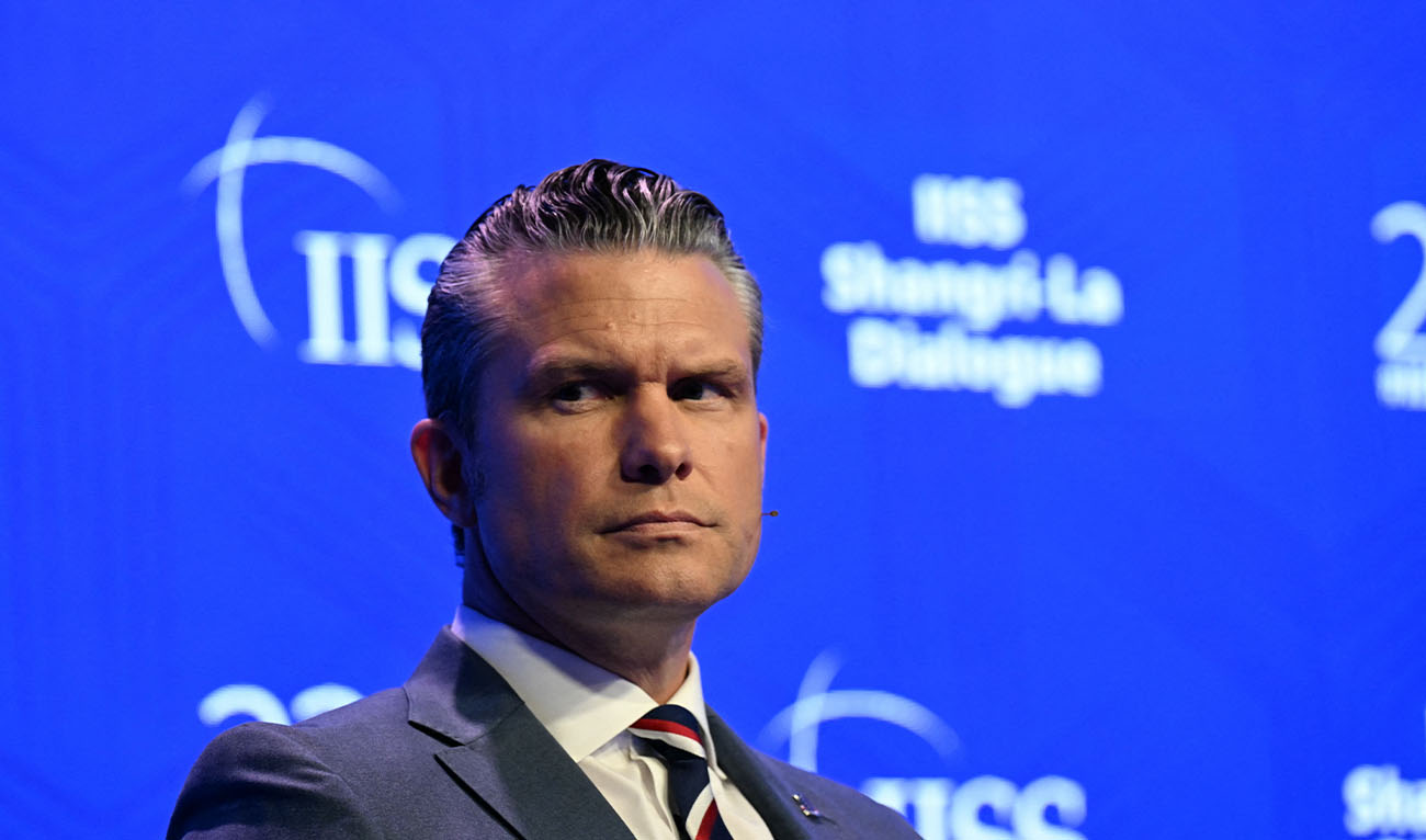 US Secretary of Defence Pete Hegseth delivers an address during the 23rd Shangri-La Dialogue summit in Singapore on May 30, 2026. (AFP)