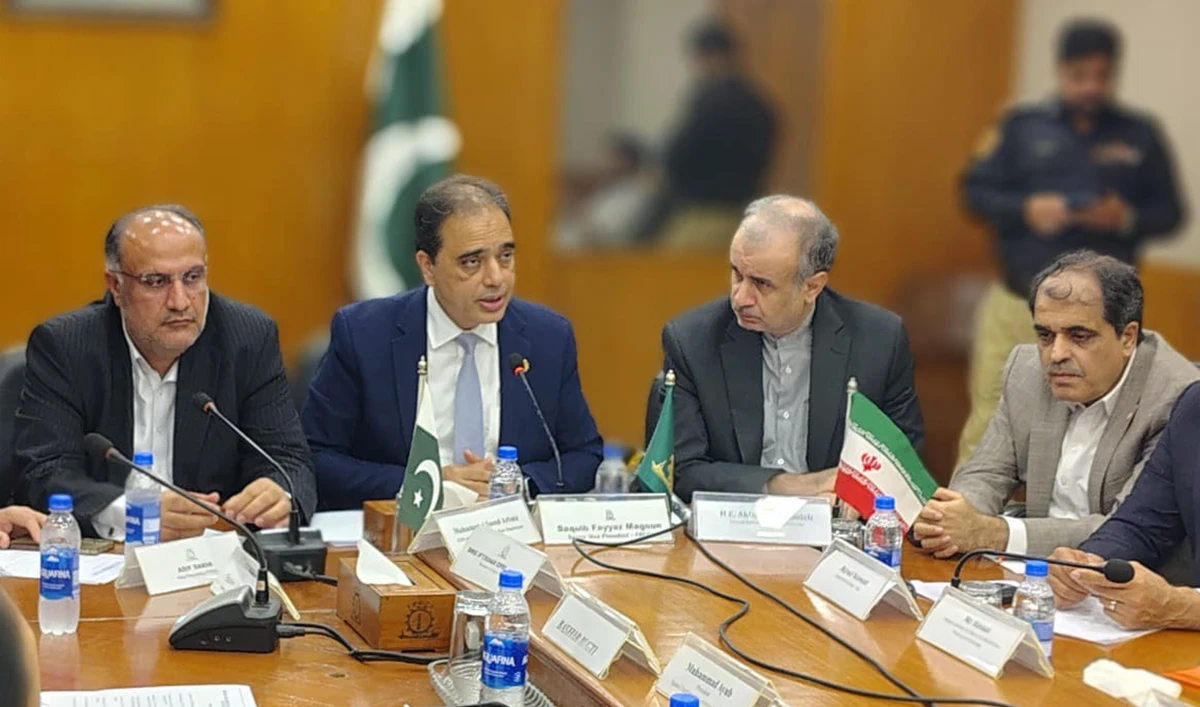 The photograph released on May 12, 2026, shows an Iranian delegation meeting the officials of the Federation of Pakistan Chambers of Commerce and Industry (FPCCI) in Karachi, Pakistan. (FPCCI)