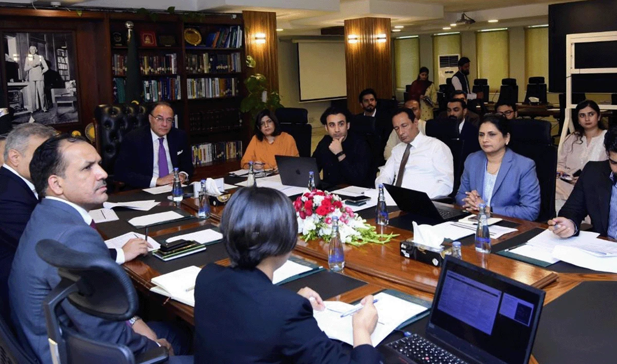Finance Minister of Pakistan Mohammad Aurangzeb chairing a meeting with members of Pakistan Virtual Assets Regulatory Authority in Islamabad, Pakistan, on May 18, 2026. (Government of Pakistan)