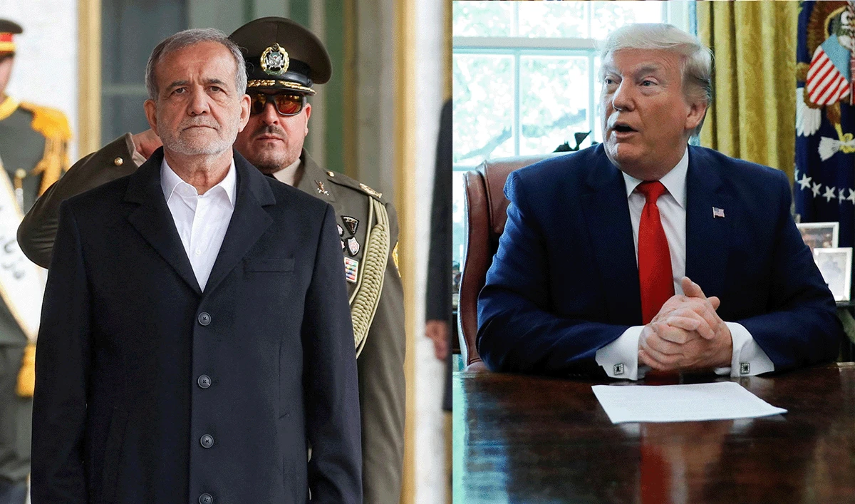 Image collage created on May 25, 2026, showing Iranina President Masoud Pazeshkian (left) and US President Donald Trump. (Reuters/File)