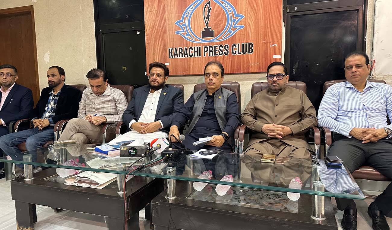 The photo taken on June 5, 2026, shows Federation of Pakistan Chambers of Commerce and Industry at the Karachi Press club. (AN Photo)