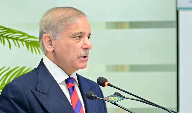 Prime Minister Shehbaz Sharif speaks during an event in Islamabad, Pakistan, on Feb. 17, 2026. (PMO/File)