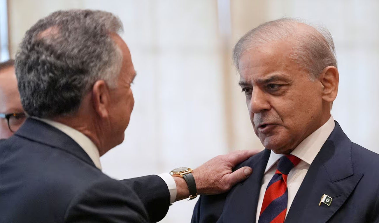 Pakistan's Prime Minister Shehbaz Sharif greets Steve Witkoff, Special Envoy for Peace Missions, before the start of his meeting with U.S. Vice President JD Vance in Islamabad, April 11, 2026 (Reuters/File)