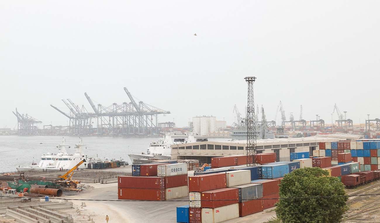 Shipping containers are stacked at the Karachi port area in Karachi, Pakistan, July 31, 2025. (REUTERS)
