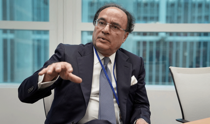 Pakistan Finance Minister Muhammad Aurangzeb speaks during a Reuters interview at the 2025 annual IMF/World Bank Spring Meetings in Washington DC, US, April 25, 2025. (Reuters/File)
