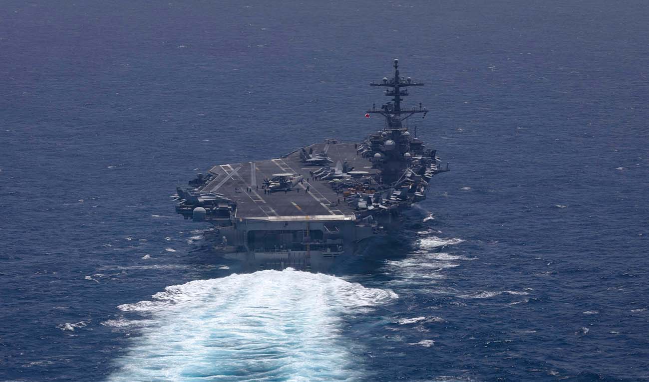This US Navy handout photo released on May 7, 2026, by US Central Command Public Affairs shows Nimitz-class aircraft carrier USS George H.W. Bush (CVN 77) sailing in the Arabian Sea, on May 3, 2026. (AFP/ file)