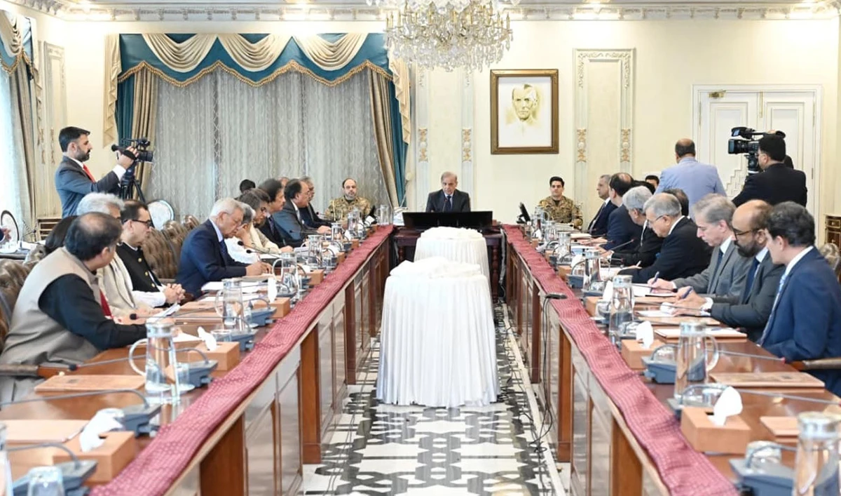 Prime Minister Shehbaz Sharif chairs a review meeting on the overall development of the national and implementation of the National Tariff Policy in Islamabad, Pakistan, on June 4, 2026. (PID)