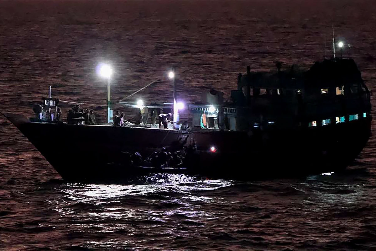 his handout photograph taken on January 30, 2024 and released by the Indian Navy shows an Iranian fishing vessel after it has been freed by the Indian Navy from Somali pirates, off the Somali coast, some 850 nautical miles (1,574 kilometres) west of the Indian city of Kochi. (AFP/ file)