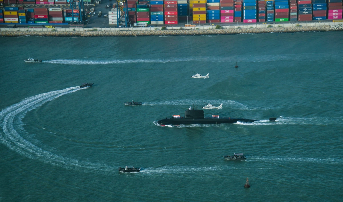 First Hangor Class Submarine PNS/M Hangor arrives in Karachi, Pakistan, on June 11, 2026. (Pakistan Navy)