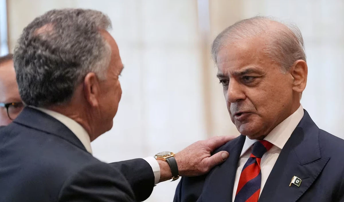 Pakistan's Prime Minister Shehbaz Sharif greets Steve Witkoff, Special Envoy for Peace Missions, before the start of his meeting with U.S. Vice President JD Vance in Islamabad, April 11, 2026 (Reuters/File)