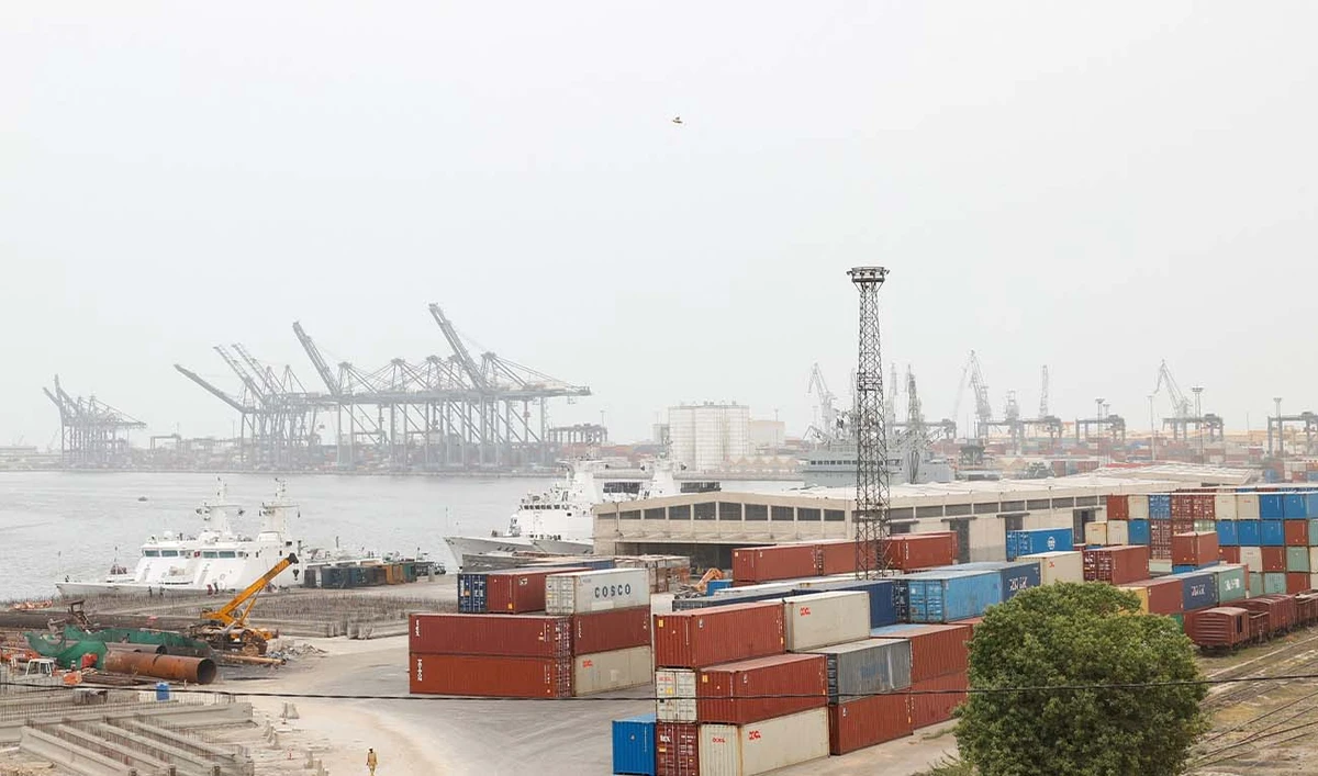 Shipping containers are stacked at the Karachi port area in Karachi, Pakistan, July 31, 2025. (REUTERS)
