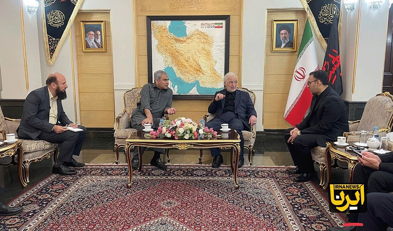 Picture shared by Iranian News Agency IRNA showing Pakistan's Interior Minister Mohsin Naqvi (second-left) in conversation with Iranian officials upon his visit to Tehran, Iran on July 3, 2026. (IRNA)
