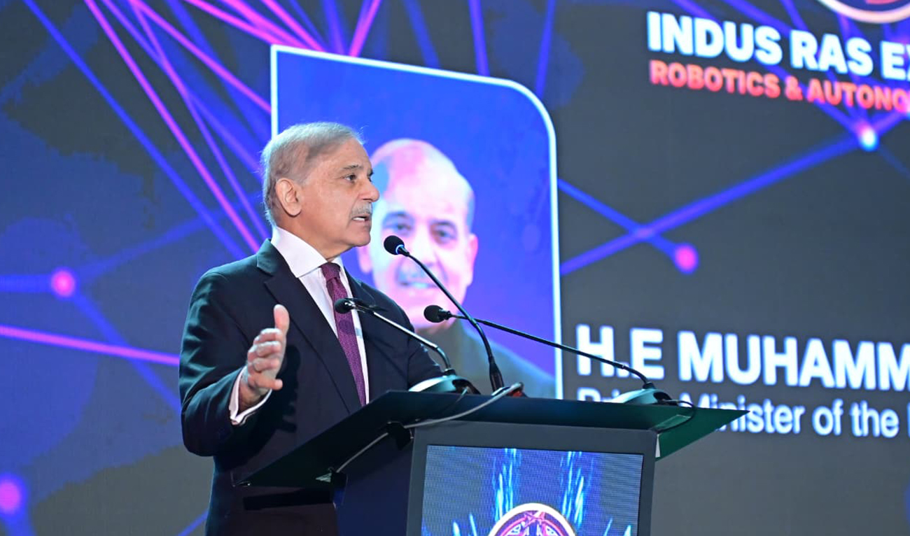 Prime Minister Shehbaz Sharif addresses the Indus RAS Expo 2026 in Islamabad on July 22, 2026.`(PMO)