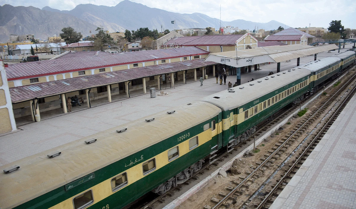 A train standing at a railway station in Quetta on March 12, 2025. (AFP/File)