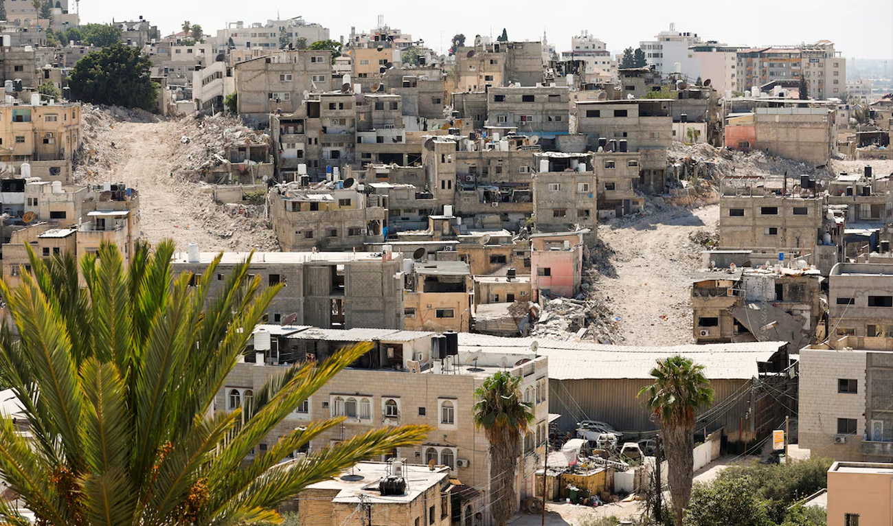 A general view of Tulkarm camp, showing new streets created by Israeli bulldozers after the demolition of Palestinian homes, in the Israeli-occupied West Bank, July 7, 2025. (Reuters/File)