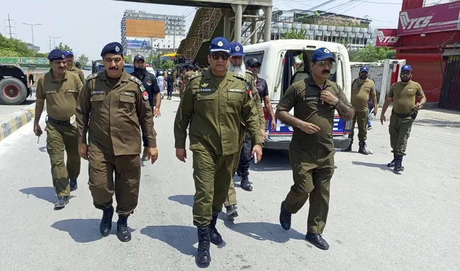 Police personnel patrol a street in Rawalpindi, Pakistan, on June 27, 2026. (Facebook/@Rawalpindicpoofficeoffical/File)