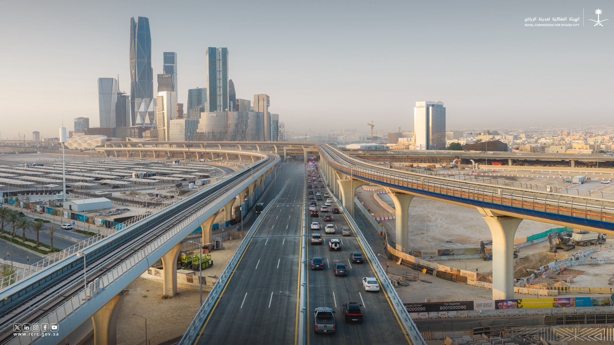 افتتاح الحركة المرورية على جسر طريق الثمامة بالرياض