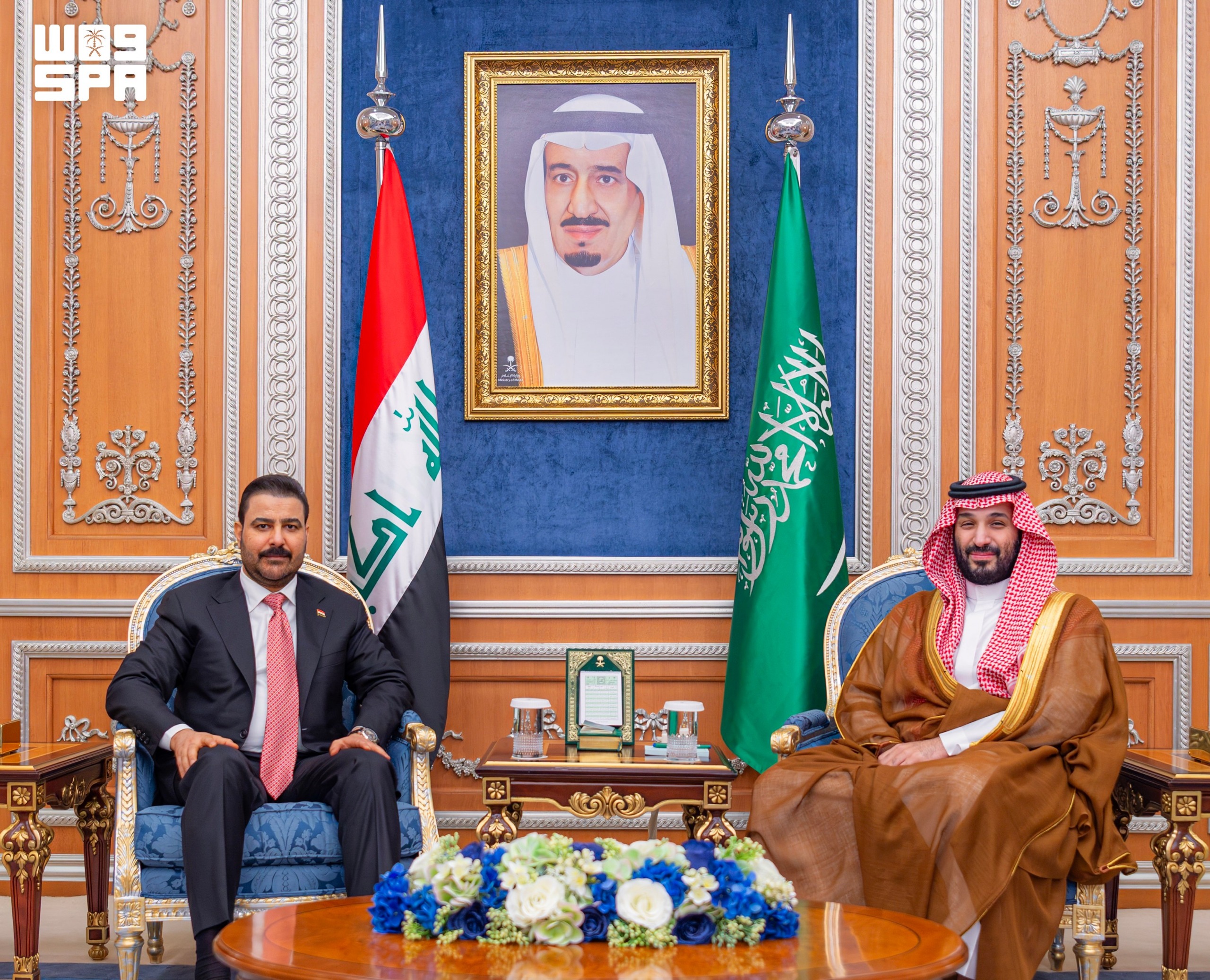 ولي العهد يستقبل رئيس وزراء جمهورية العراق