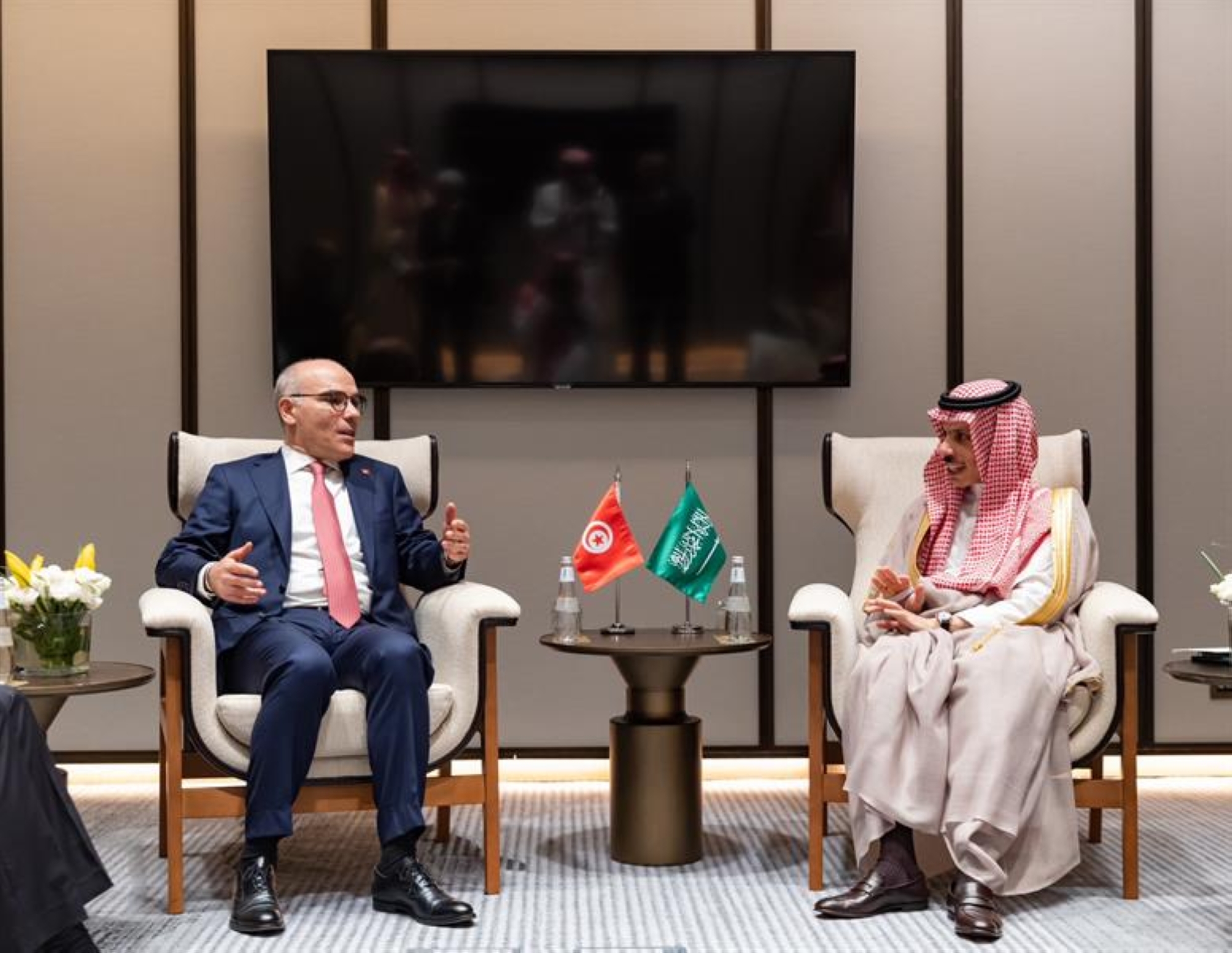 وزير الخارجية يستعرض التعاون الثنائي مع نظيره التونسي